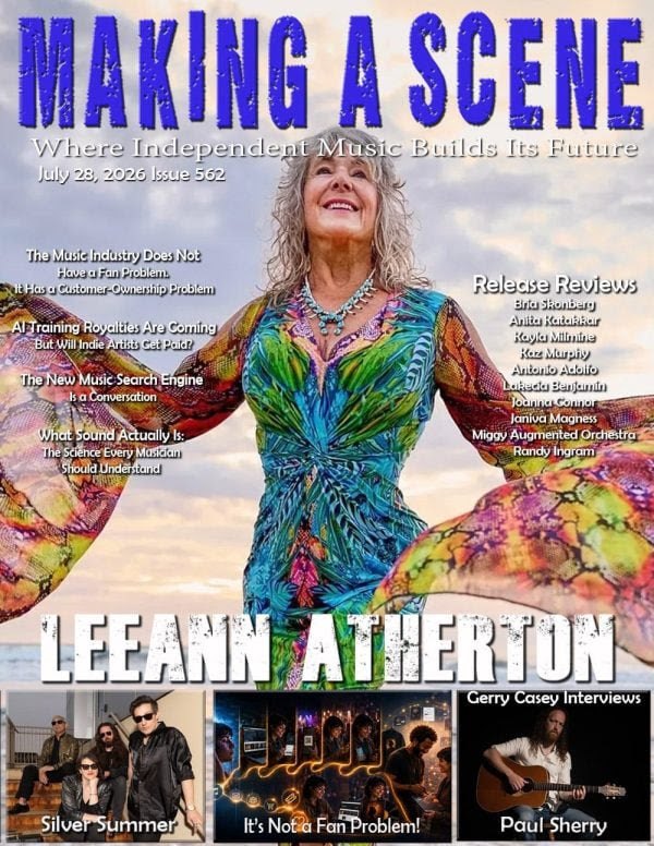 Leeann Atherton on the cover of Making a Scene magazine, Issue 562, July 28 2026